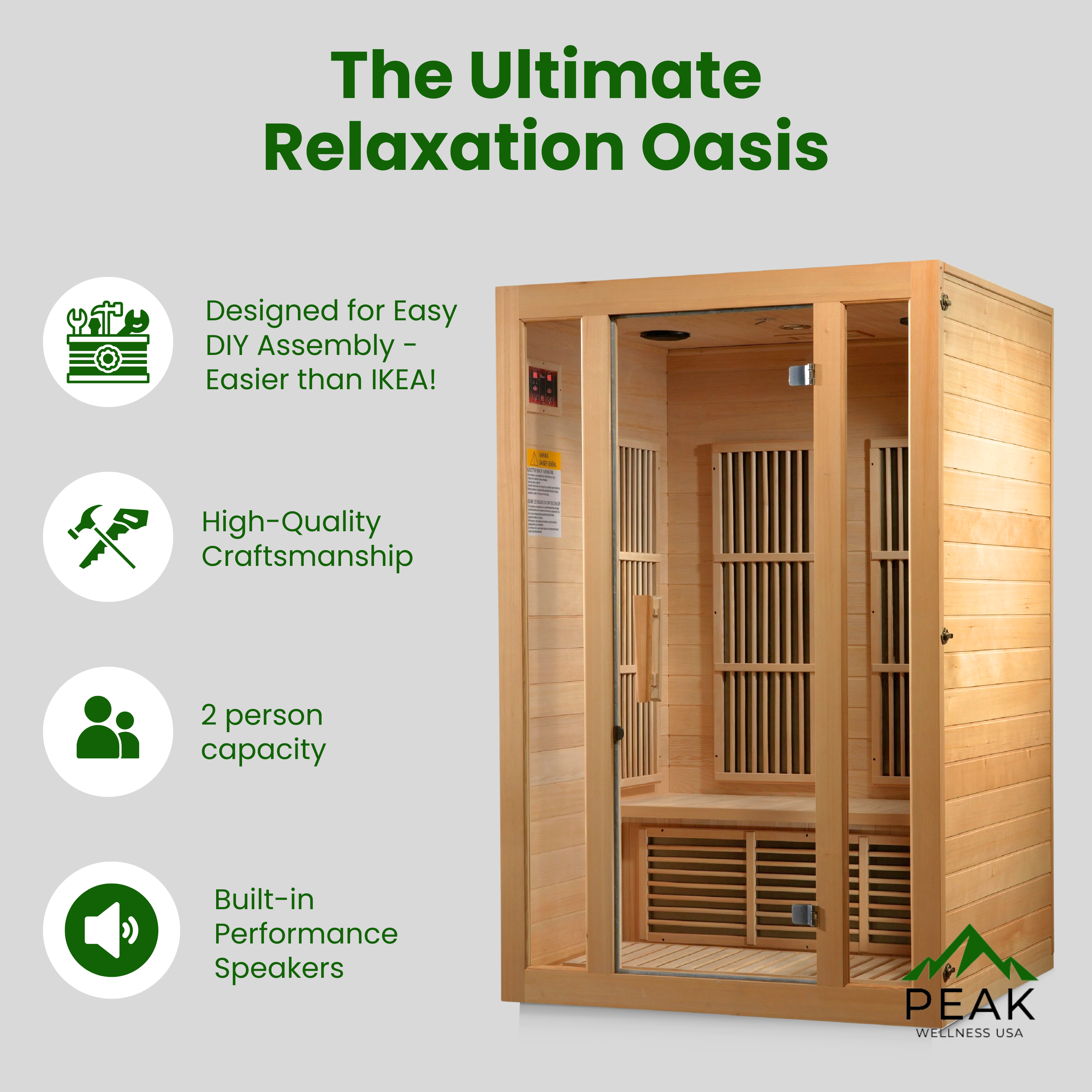 The Seattle 2 Person Low EMF Infrared Sauna | Maxxus Saunas Maxxus Saunas