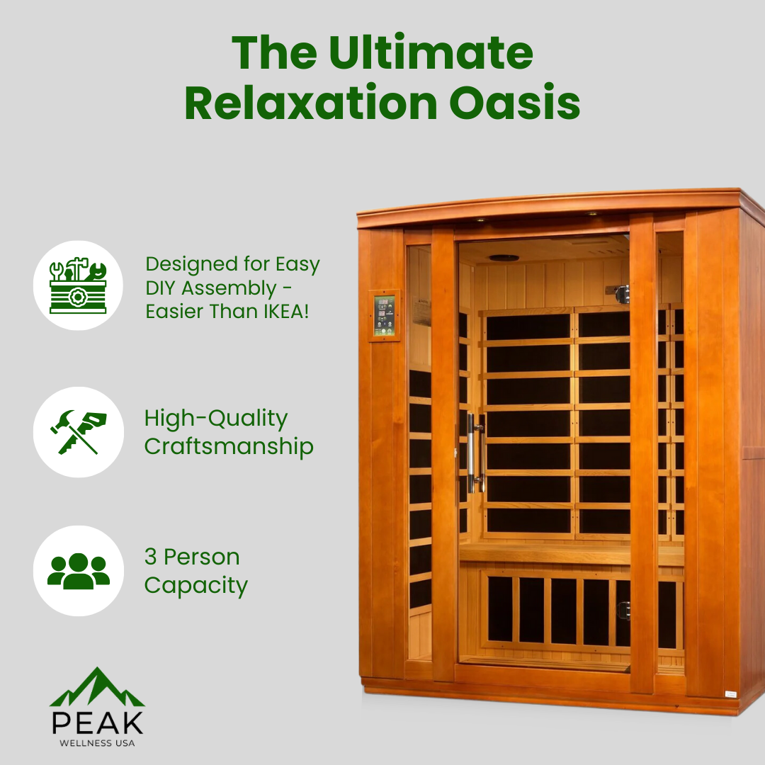 The Bellagio 3 Person Low EMF Infrared Sauna | Dynamic Saunas Dynamic Saunas