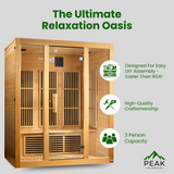 The Bellevue 3 Person Low EMF Infrared Sauna | Maxxus Saunas Maxxus Saunas