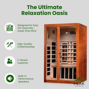 The Santiago 2 Person Near Zero EMF Full Spectrum Infrared Sauna | Dynamic Saunas thumbnail