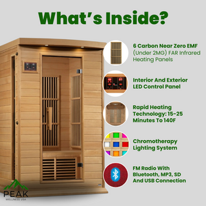 The Vitality 2 Person Near Zero EMF Infrared Sauna | Maxxus Saunas thumbnail