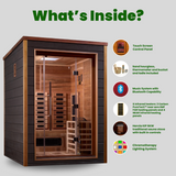 The Nora 2 Person Luxury Hybrid (Full Spectrum IR and Traditional) Sauna | Golden Designs Golden Designs