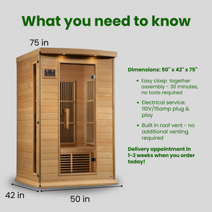 The Vitality 2 Person Near Zero EMF Infrared Sauna | Maxxus Saunas thumbnail