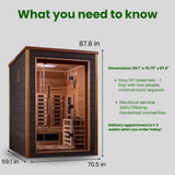 The Nora 2 Person Luxury Hybrid (Full Spectrum IR and Traditional) Sauna | Golden Designs Golden Designs