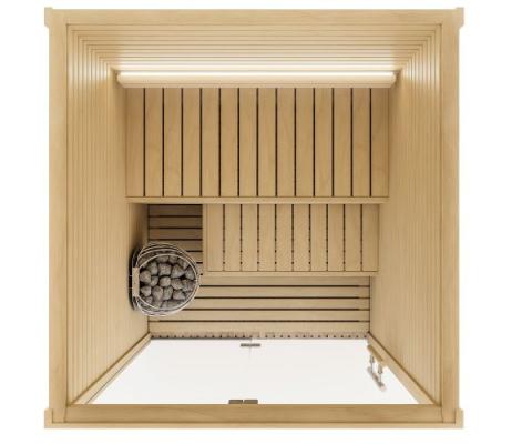 Auroom Cala Glass 3 Person Indoor Traditional Sauna