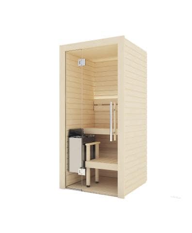 Auroom Cala Glass Mini 1 Person Indoor Traditional Sauna (Aspen)