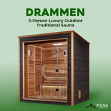 The Drammen 3 Person Luxury Outdoor Traditional Sauna