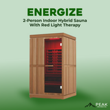 The Energize 2 Person Indoor Hybrid Sauna with Red Light Therapy