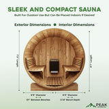 The Ergo E8 6 Person 7' Long Outdoor Traditional Barrel Sauna