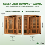 The Exuberance 3 Person Cedar Near Zero EMF Indoor FAR Infrared Corner Sauna