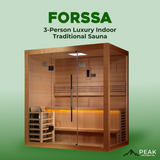 The Forssa 3 Person Luxury Indoor Traditional Sauna