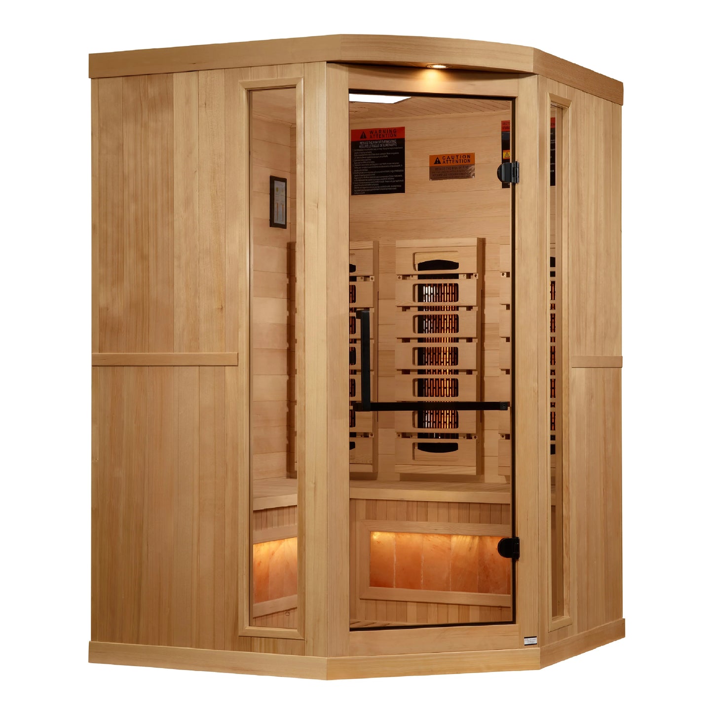 The Pinnacle 3 Person Full Spectrum Near Zero EMF Corner Infrared Sauna | Golden Designs