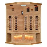 The Pinnacle 3 Person Luxury Near Zero EMF Indoor Full Spectrum Infrared Corner Sauna