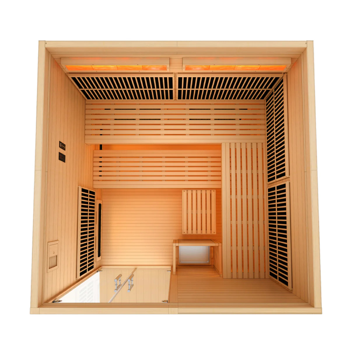 The Toledo 6 Person Hybrid (Full Spectrum Infrared and Traditional) Sauna | Golden Designs