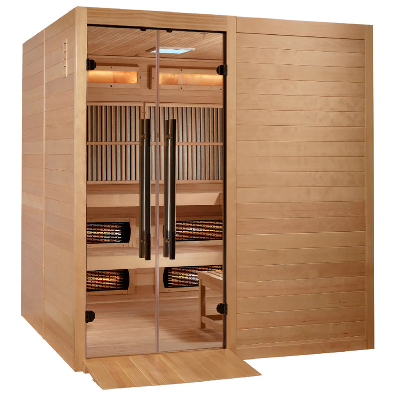 The Toledo 6 Person Hybrid (Full Spectrum Infrared and Traditional) Sauna | Golden Designs