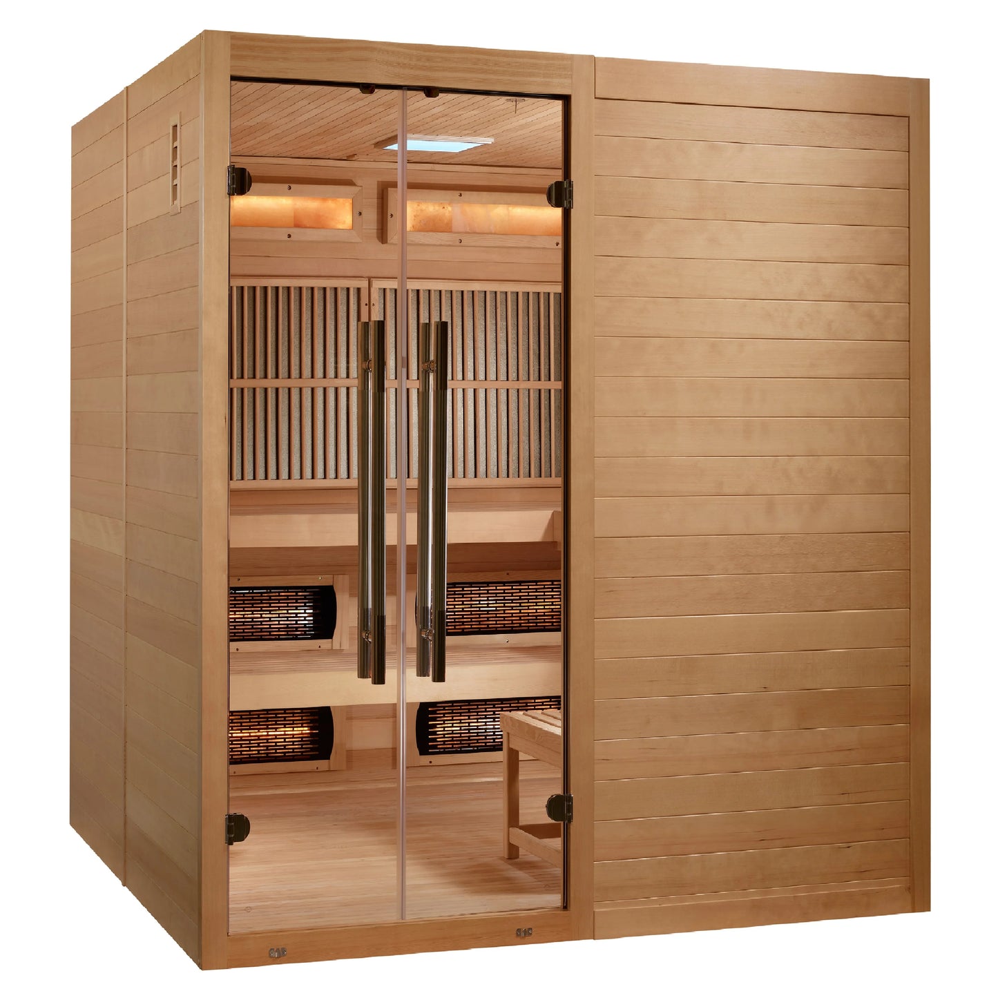 The Toledo 6 Person Hybrid (Full Spectrum Infrared and Traditional) Sauna | Golden Designs