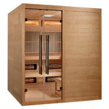 The Toledo 6 Person Luxury Indoor Hybrid Sauna with Retractable Bench