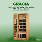 The Gracia 1-2 Person Low EMF Indoor FAR Infrared Sauna