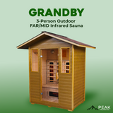 The Grandby 3 Person Outdoor FAR/MID Infrared Sauna