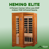 The Heming Elite 2 Person Corner Ultra Low EMF Indoor FAR Infrared Sauna