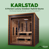 The Karlstad 6 Person Luxury Outdoor Hybrid Sauna