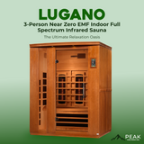 The Lugano 3 Person Near Zero EMF Indoor Full Spectrum Infrared Sauna