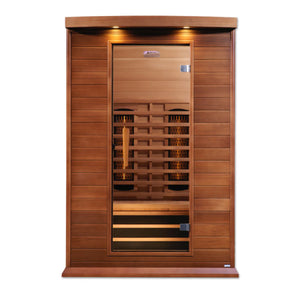 The Zephyr 2 Person Cedar Near Zero EMF Full Spectrum Infrared Sauna | Maxxus Saunas thumbnail