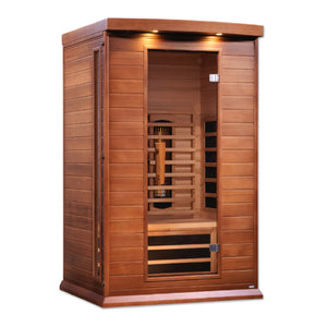 The Zephyr 2 Person Cedar Near Zero EMF Full Spectrum Infrared Sauna | Maxxus Saunas thumbnail