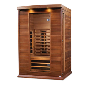 The Zephyr 2 Person Cedar Near Zero EMF Full Spectrum Infrared Sauna | Maxxus Saunas thumbnail