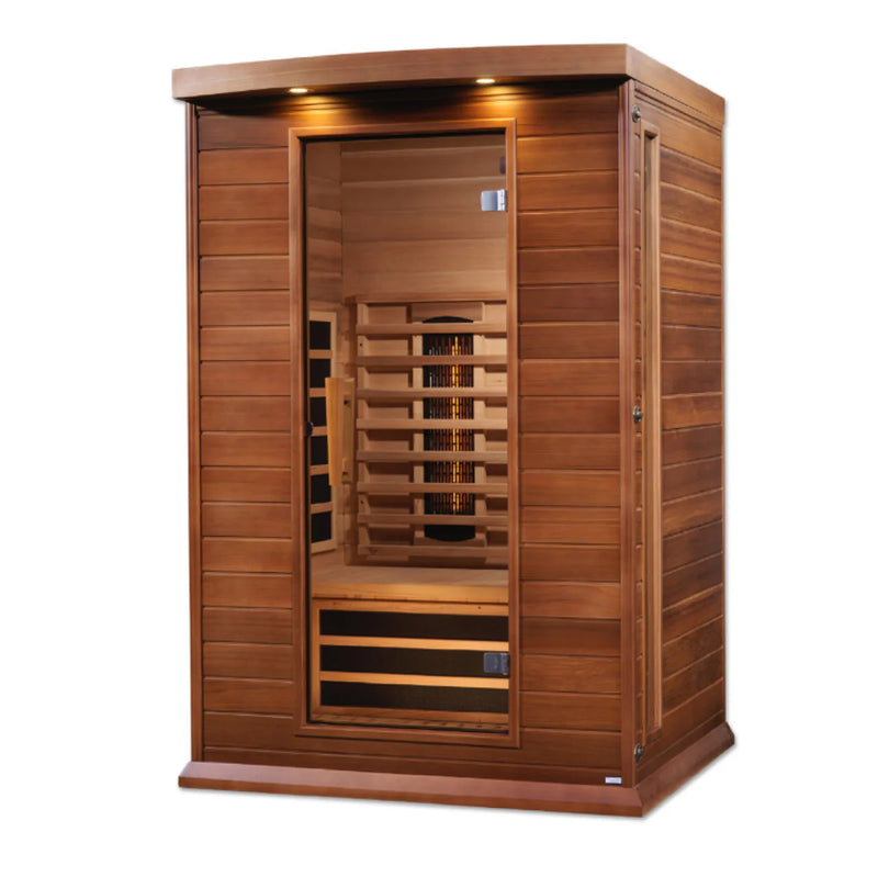 The Zephyr 2 Person Cedar Near Zero EMF Full Spectrum Infrared Sauna | Maxxus Saunas