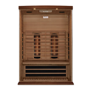 The Zephyr 2 Person Cedar Near Zero EMF Full Spectrum Infrared Sauna | Maxxus Saunas thumbnail