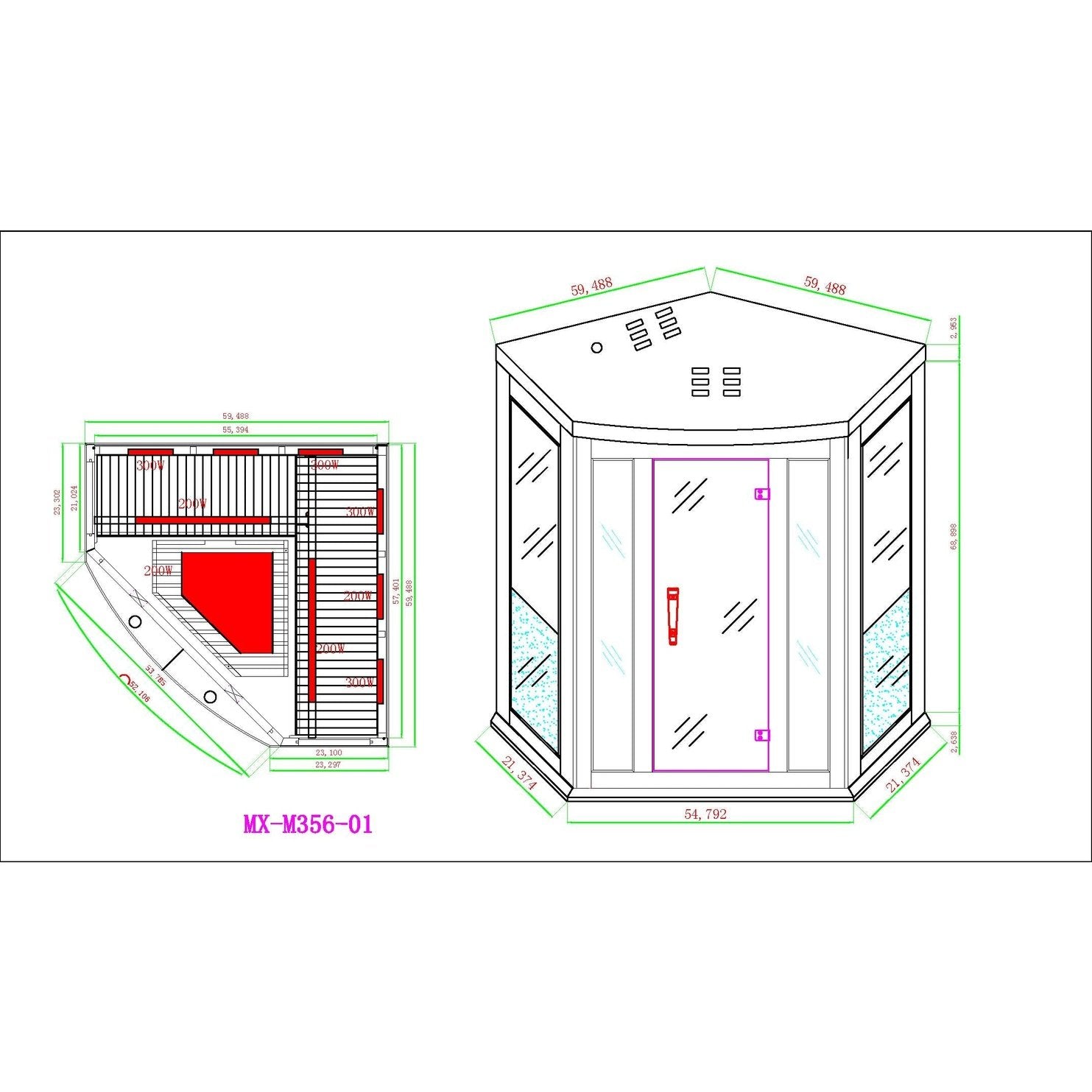 The Nirvana 3 Person Full Spectrum Infrared Corner Sauna | Maxxus Saunas Maxxus Saunas