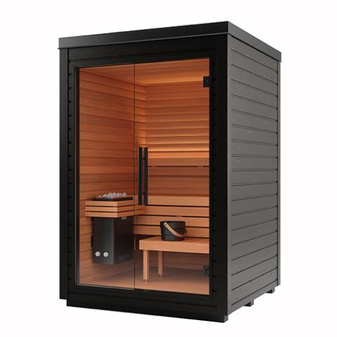 Auroom Mira S Outdoor Cabin Sauna Kit-Sauna-Auroom-Black-Nordica Sauna