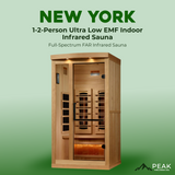 The New York 1-2 Person Luxury Near Zero EMF Indoor Full Spectrum Infrared Sauna