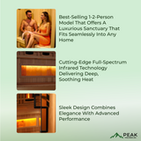 The New York 1-2 Person Luxury Near Zero EMF Indoor Full Spectrum Infrared Sauna