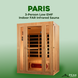 The Paris 3 Person Low EMF Indoor FAR Infrared Sauna