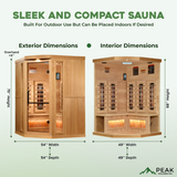 The Pinnacle 3 Person Luxury Near Zero EMF Indoor Full Spectrum Infrared Corner Sauna