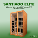 The Santiago Elite 2 Person Ultra Low EMF Indoor FAR Infrared Sauna