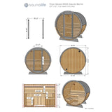 The Ergo EE6G 4 Person 5.25' Long Outdoor Traditional Barrel Sauna