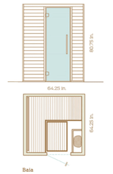 Auroom Baia 2 Person Indoor Traditional Sauna