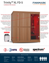 The Trinity 4 Person Indoor Hybrid Sauna with Red Light Therapy