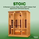 The Stoic 3 Person Luxury Near Zero EMF Indoor Full Spectrum Infrared Sauna