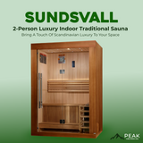 The Sundsvall 2 Person Luxury Indoor Traditional Sauna