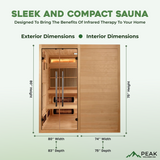 The Toledo 6 Person Luxury Indoor Hybrid Sauna with Retractable Bench