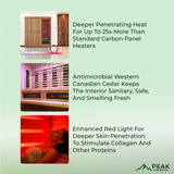 The Trinity 4 Person Indoor Hybrid Sauna with Red Light Therapy