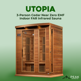 The Utopia 3 Person Cedar Near Zero EMF Indoor FAR Infrared Sauna