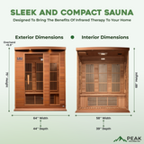 The Utopia 3 Person Cedar Near Zero EMF Indoor FAR Infrared Sauna