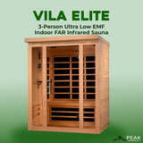 The Vila Elite 3 Person Ultra Low EMF Indoor FAR Infrared Sauna