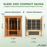 The Vila Elite 3 Person Ultra Low EMF Indoor FAR Infrared Sauna