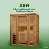 The Zen 3 Person Luxury Indoor Traditional Sauna